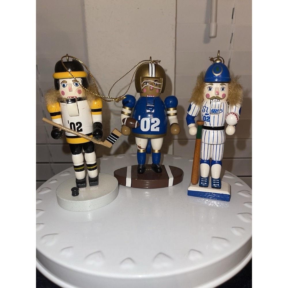 Nutcracker Village Christmas Ornaments Special Edition Baseball Football‎ Hockey